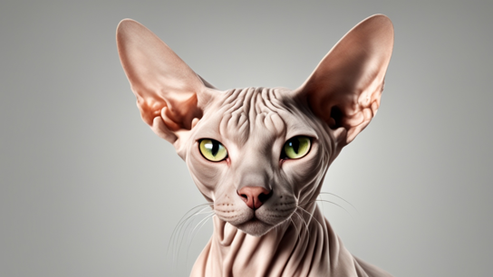 image of a hairless, big eared, sphynx cat